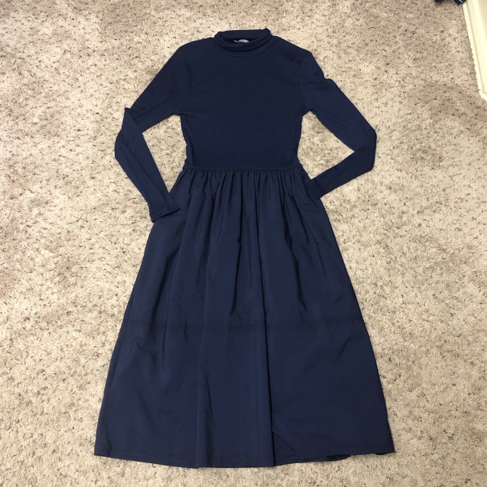 Zara Navy Long Sleeve Dress